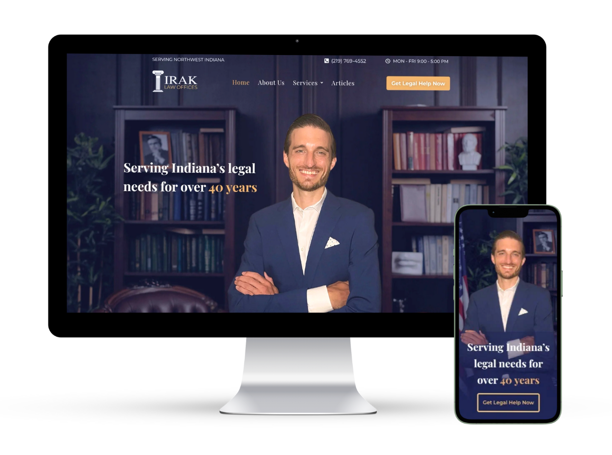 Mockup of IrakLaw.com website