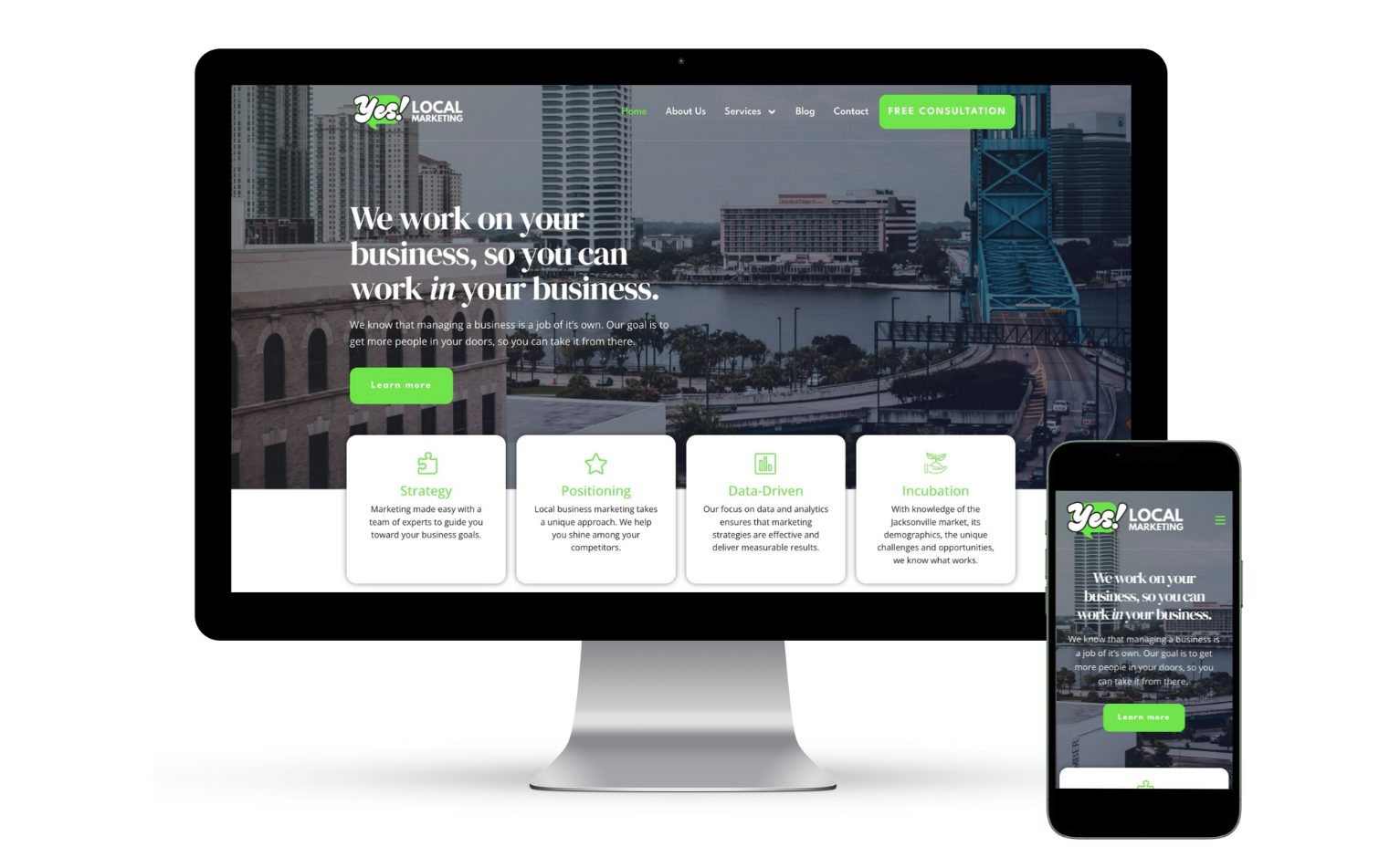 Yes! Local Marketing Website Mockup